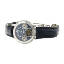 Thumbnail von Audemars Piguet Jules Audemars Tourbillon Platin Rückseite Aufziehknopf blauer Zifferblatt sehr selten