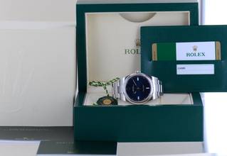 Thumbnail von Rolex Oyster Perpetual blue Dial Rehaut blau 39mm 114300 B+P