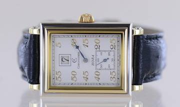 Thumbnail von Chronoswiss Hora 18K Gold Jumping Hour rectangular silver Dial Dresswatch Limited B+P