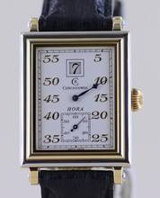 Thumbnail von Chronoswiss Hora 18K Gold Jumping Hour rectangular silver Dial Dresswatch Limited B+P