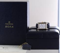 Thumbnail von Chronoswiss Hora 18K Gold Jumping Hour rectangular silver Dial Dresswatch Limited B+P