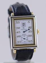 Thumbnail von Chronoswiss Hora 18K Gold Jumping Hour rectangular silver Dial Dresswatch Limited B+P