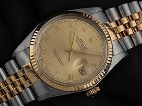 Thumbnail von Rolex Datejust Ref.16013 Bj.1986 Box&Beschreibung Original Vintage Unpoliert Datejust open 6/9 Jubilé Armband