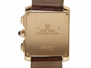 Thumbnail von Cartier Tank Française Ref.1830 Bj.2005 Box&Beschreibung wie Neu Vintage Tank Francaise Chronograph 18kt Gelbgold Leder Faltschließe