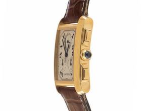 Thumbnail von Cartier Tank Française Ref.1830 Bj.2005 Box&Beschreibung wie Neu Vintage Tank Francaise Chronograph 18kt Gelbgold Leder Faltschließe