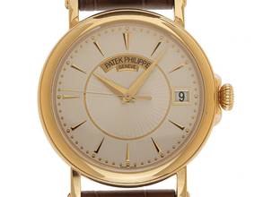 Thumbnail von Patek Philippe Calatrava Ref.5153J-001 Bj.2010 Full Set wie Neu Vintage Calatrava 18kt Gelbgold Leder Faltschließe