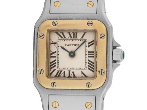 Cartier Santos Galbée Lady PM Ref.1567 Bj.1997 Box und Beschreibung original Vintage Unpoliert Santos Galbee Lady PM kleines Modell 