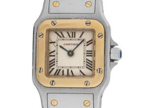 Thumbnail von Cartier Santos Galbée Lady PM Ref.1567 Bj.1997 Box und Beschreibung original Vintage Unpoliert Santos Galbee Lady PM kleines Modell