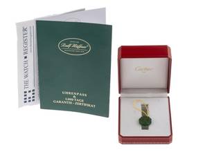 Thumbnail von Cartier Santos Galbée Lady PM Ref.1567 Bj.1997 Box und Beschreibung original Vintage Unpoliert Santos Galbee Lady PM kleines Modell