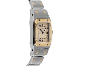 Thumbnail von Cartier Santos Galbee Lady PM kleines Modell Ref.1057930 Bj.1992 Full Set sehr gut Vintage Santos Galbee Lady PM kleines Modell