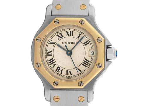  Cartier Santos Octagon PM kleines Modell Ref.187903 Bj.1994 Full Set sehr gut Vintage Santos Octagon PM kleines Modell 