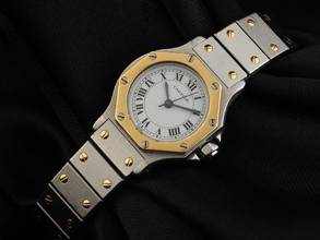 Thumbnail von Cartier Santos Octagon PM kleines Modell Ref.187903 Bj.1994 Full Set sehr gut Vintage Santos Octagon PM kleines Modell