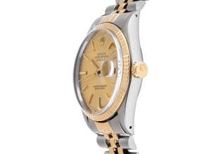 Thumbnail von Rolex Datejust Ref.16013 Bj.1985 Box&Beschreibung sehr gut Vintage Datejust Stahl 18kt Gelbgold open 6/9 Jubilé Armband
