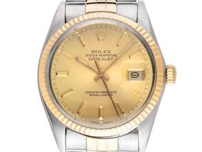 Thumbnail von Rolex Datejust Ref.16013 Bj.1985 Box&Beschreibung sehr gut Vintage Datejust Stahl 18kt Gelbgold open 6/9 Jubilé Armband