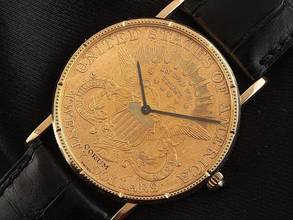 Thumbnail von Corum Münzuhr Twenty Dollar Double Eagle Bj.1988 original Box Original Vintage Unpoliert Münzuhr 20 Dollar 18kt Gelbgold Handaufzug
