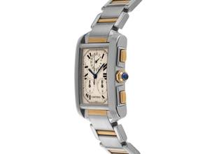 Thumbnail von Cartier Tank Française GM Großes Modell Ref.2303 Bj.1997 Full Set original Vintage Unpoliert Tank Francaise GM Großes Modell Stahl 18kt Gelbgold Chronograph