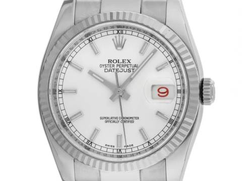  Rolex Datejust Ref.116234 Bj.2007 Full Set sehr gut Vintage Datejust Roulette Stahl 18kt Weißgold Oyster Armband 
