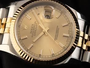 Thumbnail von Rolex Datejust Ref.116233 Bj.2013 Full Set Sehr gut Vintage Datejust Stahl 18kt Gelbgold Jubilé Armband