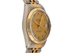 Thumbnail von Rolex Datejust Diamanten Ref.16013 Bj.1983 Box&Beschreibung sehr gut Vintage Datejust Diamanten open 6/9 Stahl 18kt Gelbgold Jubilé Armband