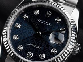 Thumbnail von Rolex Datejust Ref.116234 Bj.2014 Full Set sehr gut Vintage Datejust Jubilée Dial Stahl 18kt Weißgold Diamanten Jubilé Armband