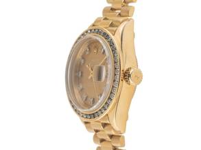 Thumbnail von Rolex Lady-Datejust Ref.69178 Bj.1988 Box&Beschreibung sehr gut Vintage Datejust 18kt Gelbgold 71g Diamanten 0,60ct open 6/9