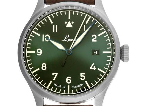 Laco Fliegeruhr Stuttgart Pro Ref.862141_1556 Full Set Neu Fliegeruhr Stuttgart Pro Green Dial