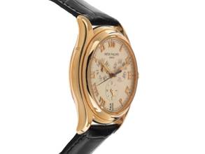 Thumbnail von Patek Philippe Annual Calendar Ref.5035J-013 Bj.1998 Full Set original Vintage Unpoliert Annual Calendar 18kt Roségold Krokoleder Faltschließe