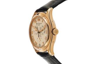 Thumbnail von Patek Philippe Annual Calendar Ref.5035J-013 Bj.1998 Full Set original Vintage Unpoliert Annual Calendar 18kt Roségold Krokoleder Faltschließe