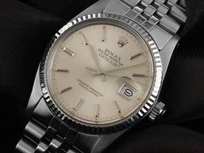Thumbnail von Rolex Datejust Ref.16014 Bj.1982 Box&Beschreibung Original Vintage Unpoliert Datejust Stahl 18kt Weißgold open 6/9 Jubilé Armband