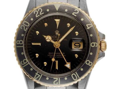 Rolex GMT-Master Nipple Dial Ref.1675 Bj.1970 Full Set Original Vintage Unpoliert GMT Master Stahl 18kt Gelbgold Nipple Dial Oyster Armband matching numbers