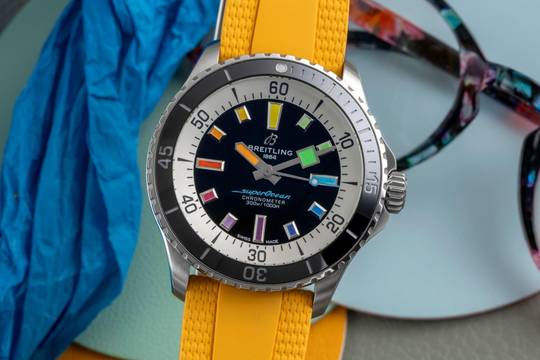  Breitling Superocean Automatic 42 Rainbow Edelstahl Ref. A17375211B2S2 B&P 2025 