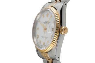 Thumbnail von Rolex Datejust 36 White Roman Dial Stahl / Gold Automatik Herren 16233 B&P 1993