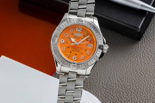  Breitling Superocean Stahl Automatik Herrenuhr Ref. A17360 Papiere 2013 
