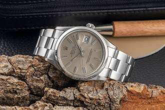Thumbnail von Rolex Oyster Perpetual Date Silver Dial Stahl Automatik Herrenuhr Ref. 1500