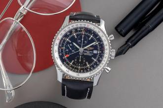 Thumbnail von Breitling Navitimer World GMT Chronograph Edelstahl Automatik Ref. A24322