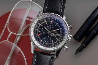 Thumbnail von Breitling Navitimer World GMT Chronograph Edelstahl Automatik Ref. A24322