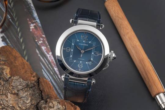  Cartier Pasha 41 Automatik Datum Stahl Herrenuhr Ref. WSPA0038 Klassiker 