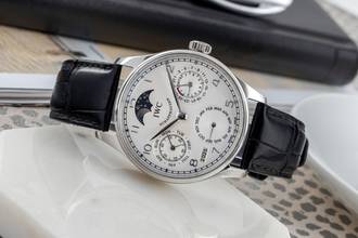Thumbnail von IWC Portuguese Perpetual Calendar 950 Platin Automatik Ref. IW502219 B&P 2009