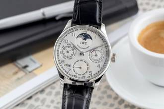 Thumbnail von IWC Portuguese Perpetual Calendar 950 Platin Automatik Ref. IW502219 B&P 2009