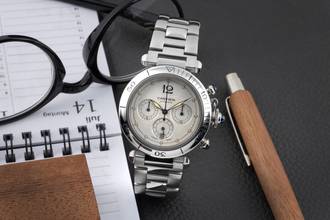Thumbnail von Cartier Pasha Seatimer Chronograph Stahl Automatik Herrenuhr Ref. W31030H3 Box