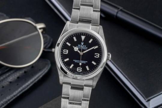 Rolex Explorer 36 Black Dial Oyster Stahl Automatik Ref. 114270 Papiere 2004