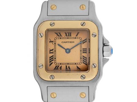 Cartier Santos Galbee Lady PM kleines Modell Ref.1057930 Bj.1996 Full Set original Vintage Unpoliert Santos Galbee Lady PM kleines Modell
