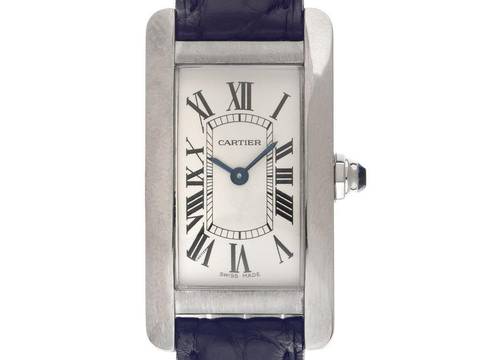 Cartier Tank Américaine PM kleines Modell Ref.2489 Bj.2001 original Box original Vintage Unpoliert Tank Americaine PM Kleines Modell 18kt Weißgold