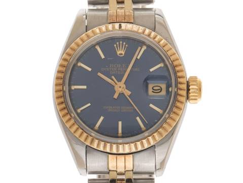 Rolex Lady-Datejust open 6/9 Ref.6917 1977 Box&Beschreibung Original Vintage Unpoliert Datejust Lady Blue open 6/9 Jubilé Armband
