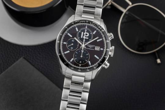 Longines Grande Vitesse Tachymeter Brown Dial Stahl Automatik L3.636.4.60.0 B&P
