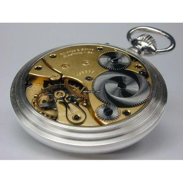 Thumbnail von A. Lange & Söhne . Silberne Beobachtungs-Taschenuhr Auf & Ab Gangreserve