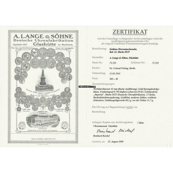 Thumbnail von A. Lange & Söhne DUF 750 Taschenuhr Äußerst seltenes Anlageobjekt