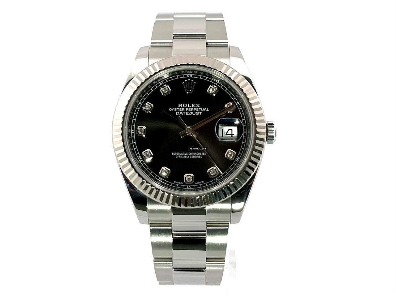  Rolex Datejust 41 Edelstahl Weißgold 126334 Schwarz Diamant </h1> 