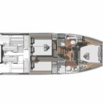 Jeanneau DB 43 inboard - layout diagram of cabins