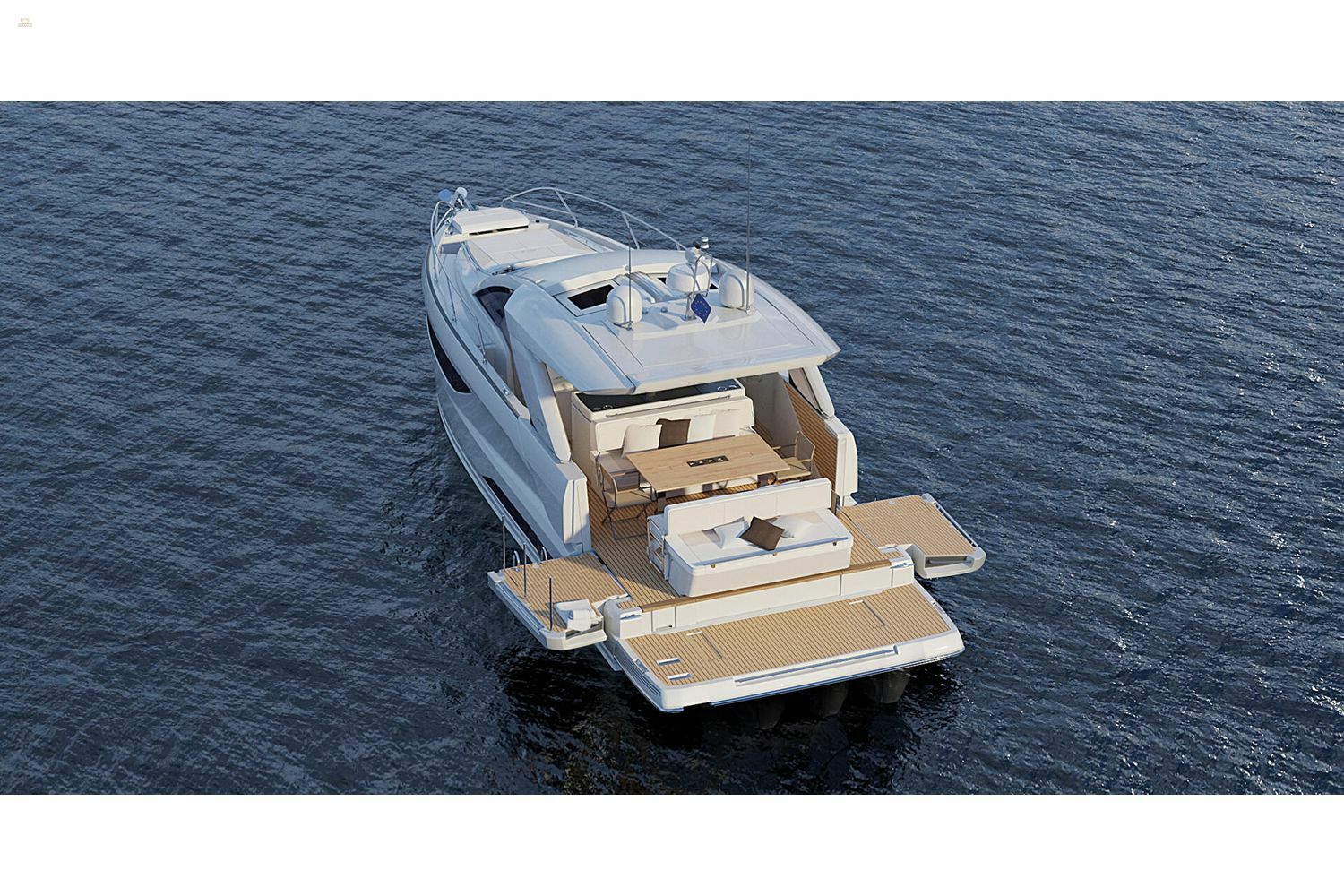 Jeanneau DB 43 inboard - overhead view of terraces